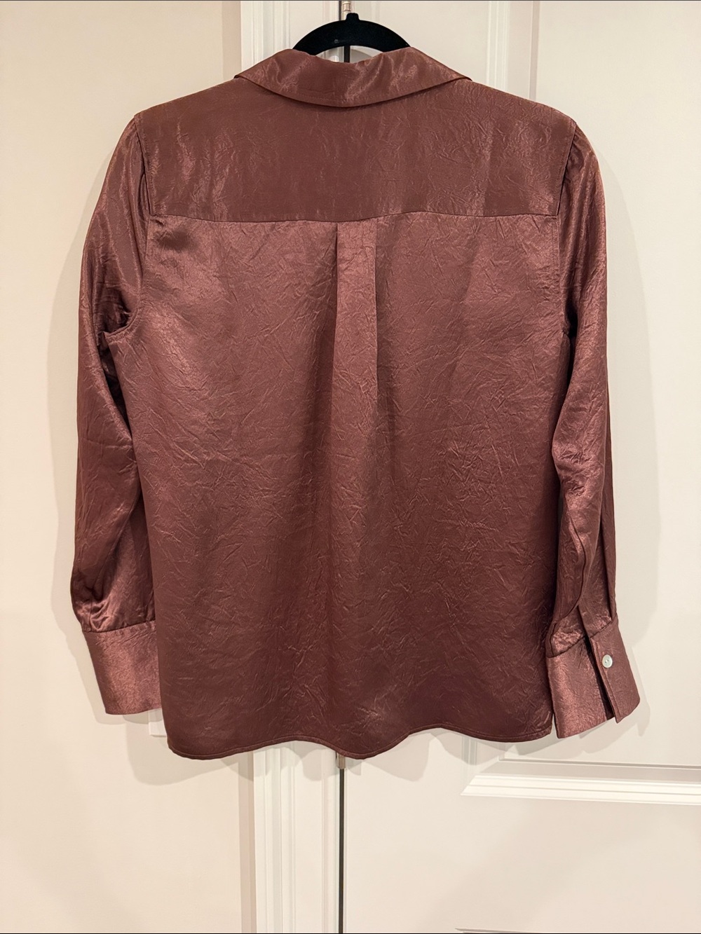 Rails Satin Button-Down Shirt in Rosewood - Picture 4 of 5